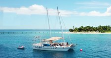 Hop aboard this gorgeous catamaran rental in Fiji!