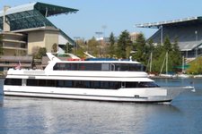 The sleek and luxurious 105 foot yacht