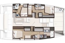 Luxurious catamaran open space