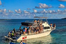 Big , comfortable  2 engine motor boat
