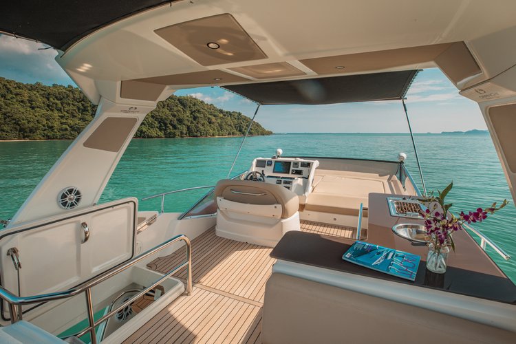 Discover Phuket surroundings on this 58 Fly Cranchi boat