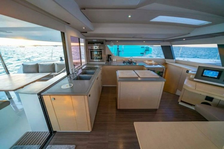 Up to 12 persons can enjoy a ride on this Catamaran boat