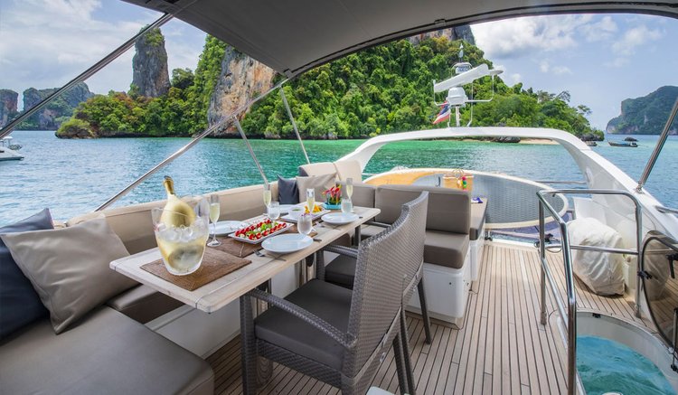 Up to 8 persons can enjoy a ride on this Motor yacht boat