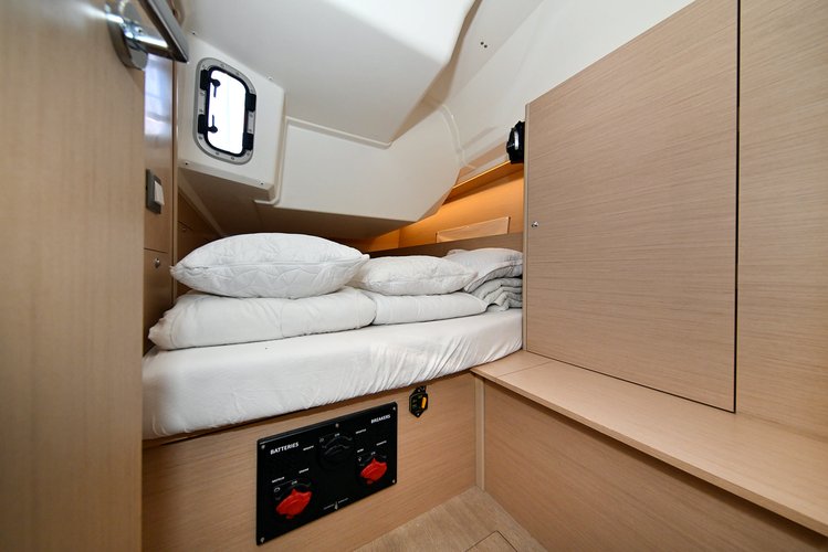 Up to 8 persons can enjoy a ride on this Beneteau boat