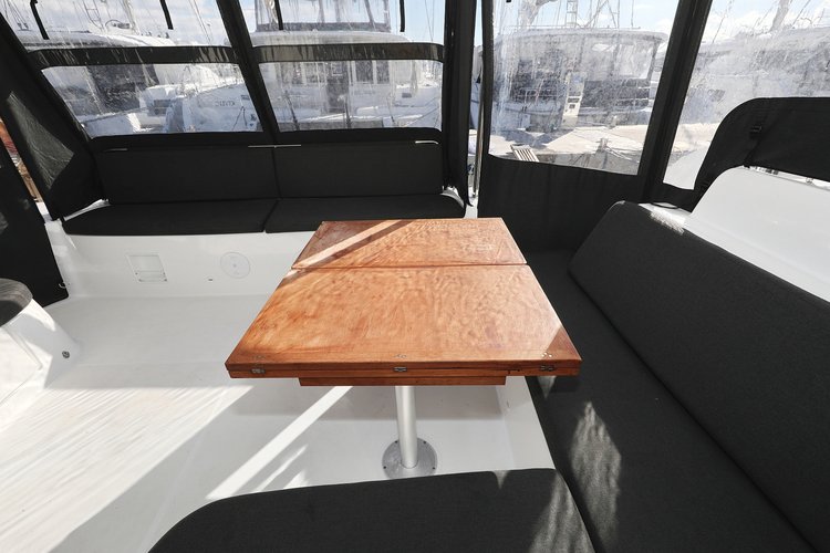 Up to 12 persons can enjoy a ride on this Lagoon boat