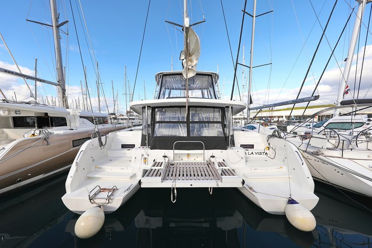 Up to 12 persons can enjoy a ride on this Lagoon boat