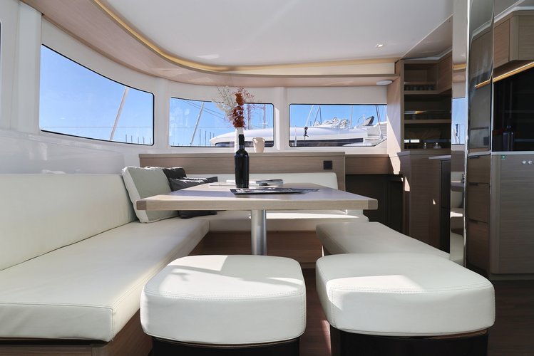 Up to 12 persons can enjoy a ride on this Lagoon boat