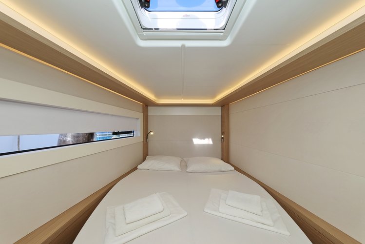 Up to 12 persons can enjoy a ride on this Lagoon boat