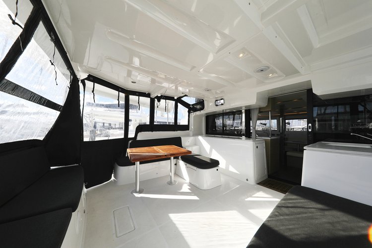 Up to 12 persons can enjoy a ride on this Lagoon boat