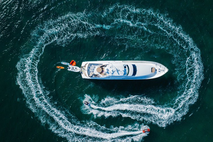 FULLY LOADED Super Yacht! Jacuzzi, 2x Jet Skis, 2nd Boat Included w/ Wakeboard, Water Skis, etc.