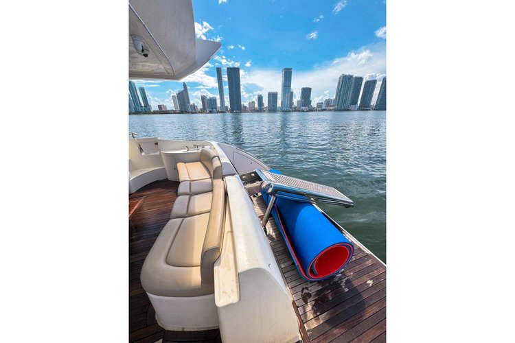 Up to 13 persons can enjoy a ride on this Azimut boat