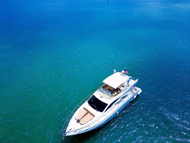 Up to 13 persons can enjoy a ride on this Azimut boat