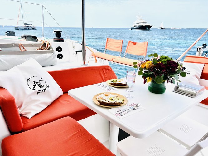 Up to 8 persons can enjoy a ride on this Catamaran boat