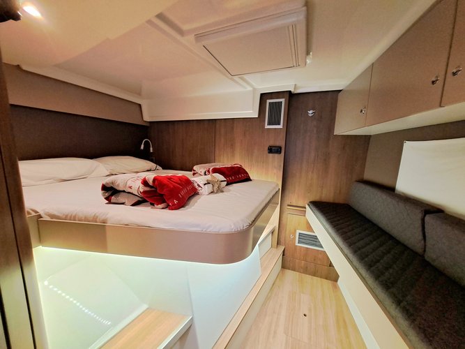 Up to 12 persons can enjoy a ride on this Catamaran boat