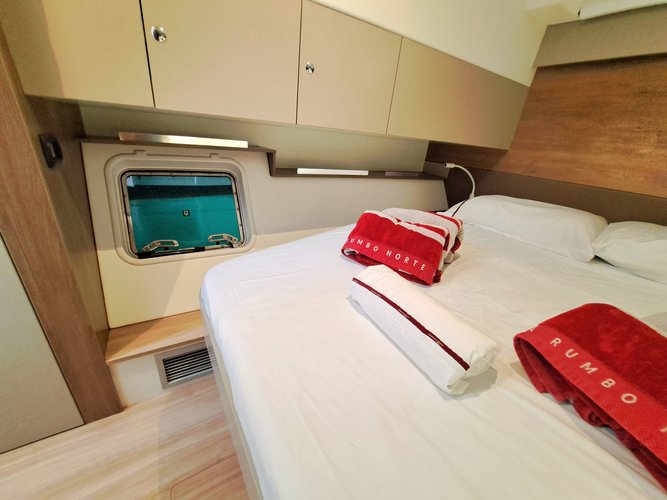 This 40.4' Bali Catamarans cand take up to 12 passengers around Sant Antoni de Portmany