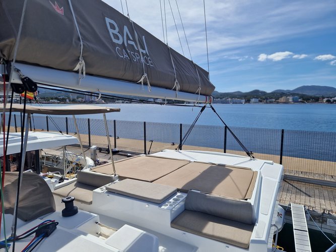 Up to 12 persons can enjoy a ride on this Catamaran boat
