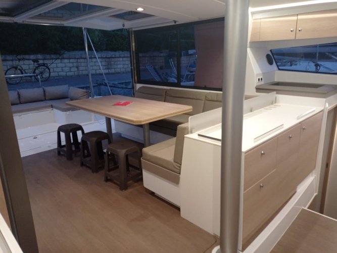 Catamaran boat rental in Cannigione, Italy