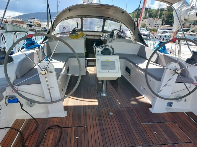 Up to 12 persons can enjoy a ride on this Bavaria Yachtbau boat