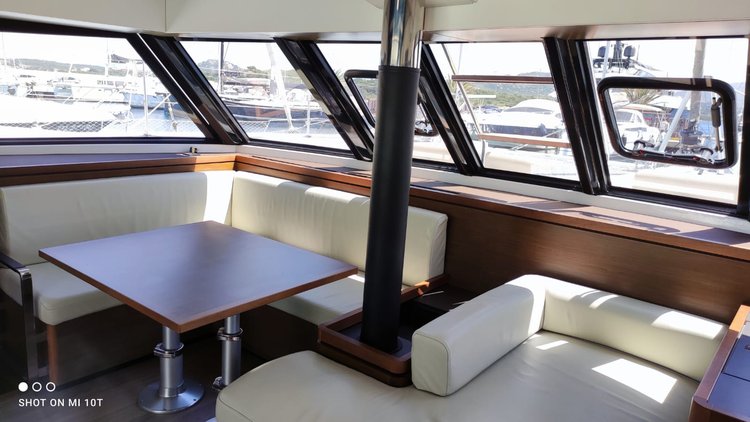Up to 11 persons can enjoy a ride on this Catamaran boat