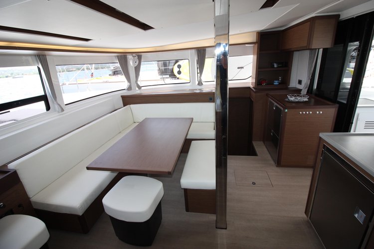 Up to 12 persons can enjoy a ride on this Lagoon boat