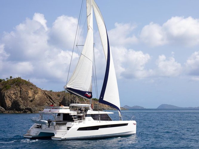 Sail the beautiful waters of Road Town on this cozy Leopard Catamarans Leopard 50