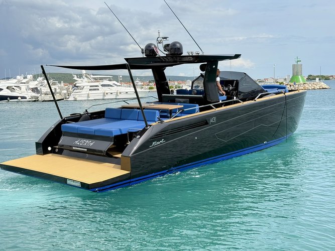 Up to 12 persons can enjoy a ride on this Motor yacht boat
