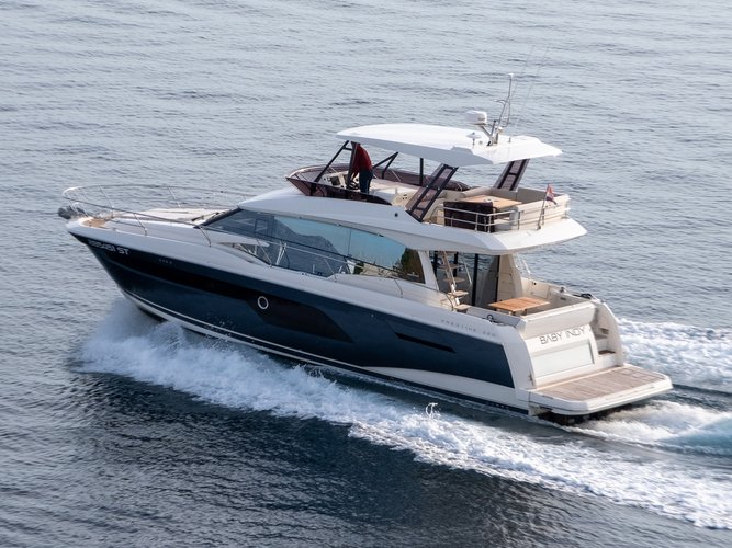 Go on a nautical adventure on this elegant motor boat